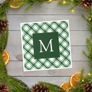 Serviette En Papier Monogramme vert