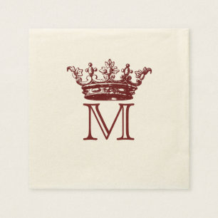 Serviette En Papier Monogramme vintage de couronne