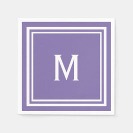 Serviette En Papier Monogramme violet moderne et élégant