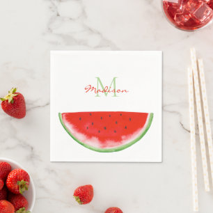 Serviette En Papier Monogramme Watermelon