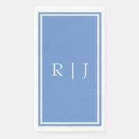 Monogrammes Bleu Fleur d'Été Élégant Mariage
