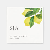 Monogrammes Citrus citron Mariage de verdure