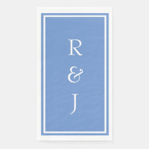 Serviette En Papier Monogrammes esperluette lettre bleu barbeau mariag