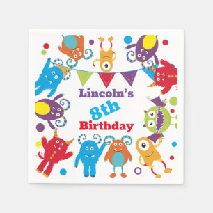 Serviette En Papier Monster Anniversaire Bash personnalisées serviette