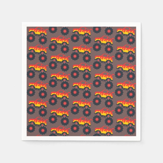 Serviette En Papier Monster Truck Boy fête d'anniversaire (Devant)