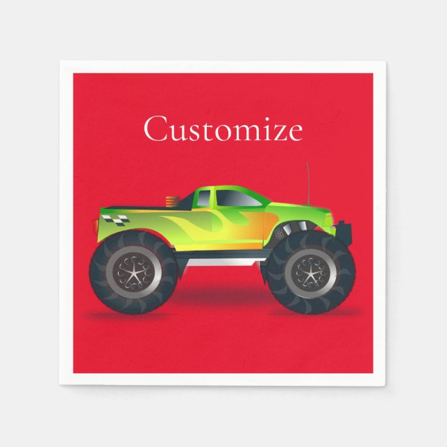 Serviette En Papier Monster Truck Thunder_Cove (Devant)