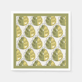 Serviette En Papier Monstera Leaves – Green