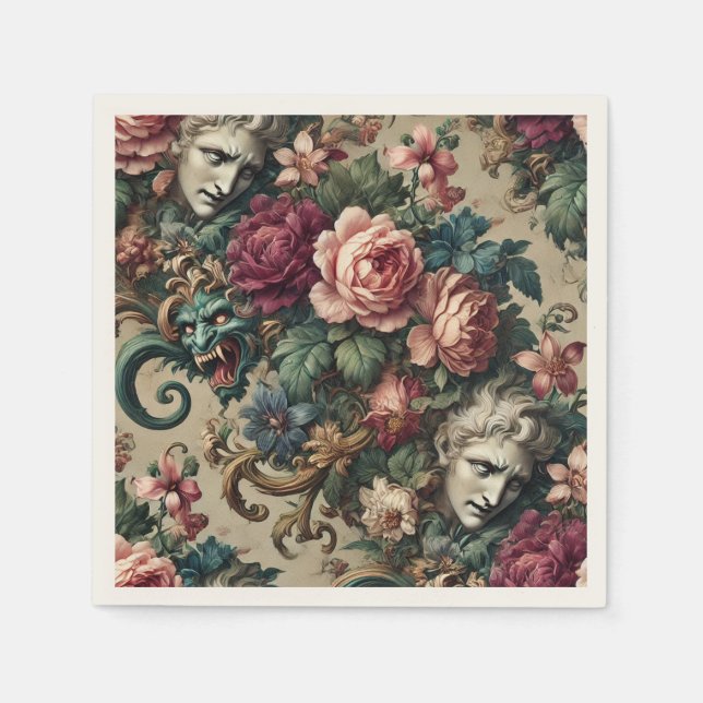 Serviette En Papier Monstres entre hommes - gothique baroque (Devant)