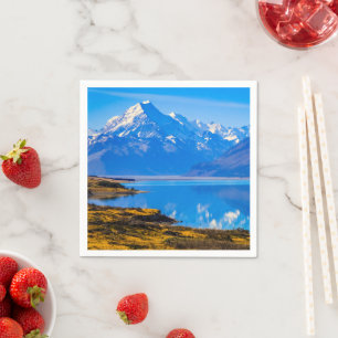 Serviette En Papier Mont Cook surplombant le lac Pukaki, NZ