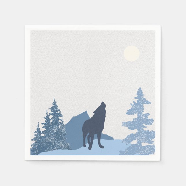 Serviette En Papier Montagne Wolf (Devant)