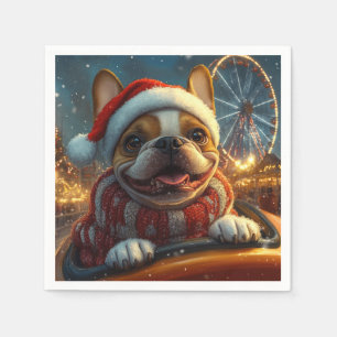 Serviette En Papier Montagnes Russes de Noël pour chien Boxer