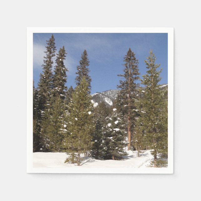 Serviette En Papier Montana Mountain Trails in Winter Landcape Photo (Devant)