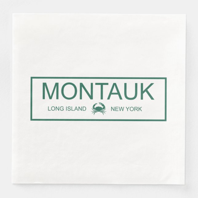 Serviette En Papier Montauk, Long Island, New York (Devant)