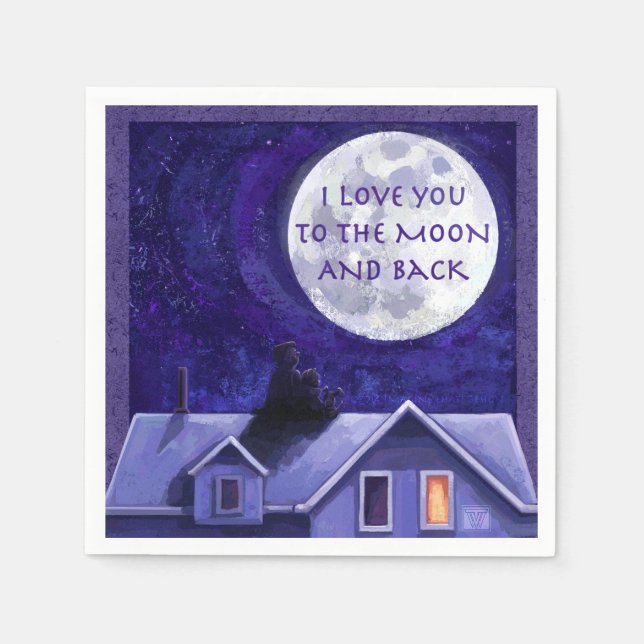 Serviette En Papier Montre Lune (Devant)