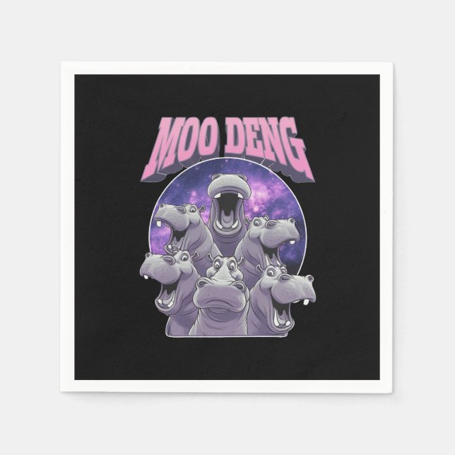 SERVIETTE EN PAPIER MOO-DENG LE CÉLÈBRE BÉBÉ PIGMY HIPPO MOODENG (Devant)