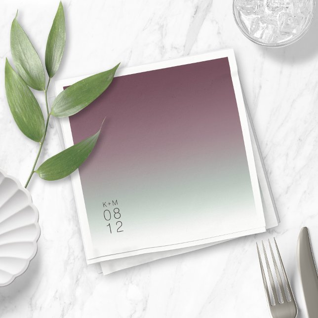 Serviette En Papier Mood Gradient Mariage Bourgogne Mist ID741 (Créateur téléchargé)