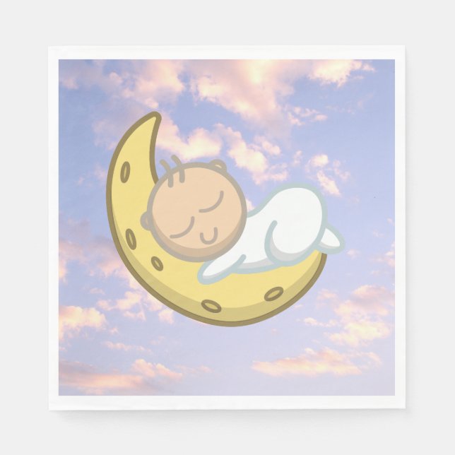 Serviette En Papier Moon Baby Design (Devant)