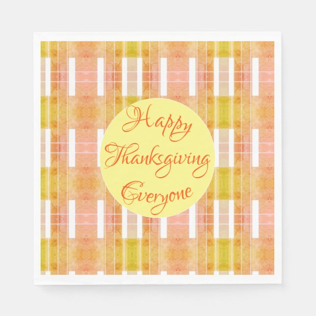 Serviette En Papier Moon de récolte Thanksgiving Plaid Papier serviett (Devant)