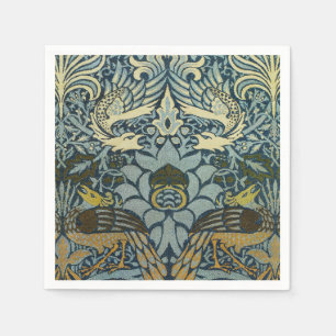Serviette En Papier Morris - Vintage Motif de fleurs Peacock & Dragon