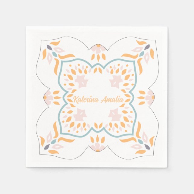 Serviette En Papier Mosaïque balnéaire Napkin (Devant)