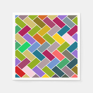 Serviette En Papier Mosaïque colorée Motif carrelée