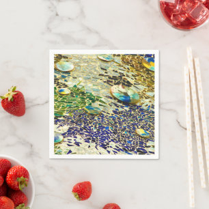 Serviette En Papier Mosaïque espagnole bleue verte