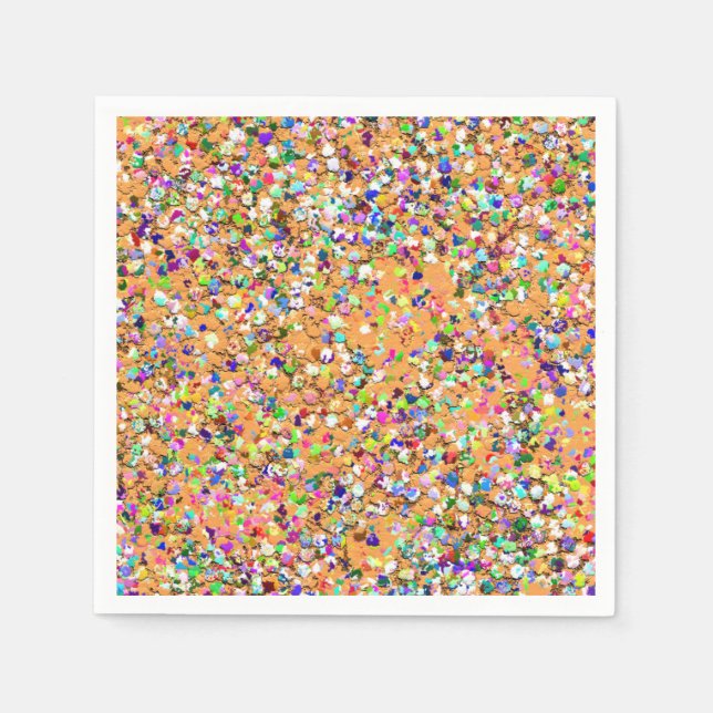 Serviette En Papier Mosaïque multicolore Parties scintillant moderne G (Devant)