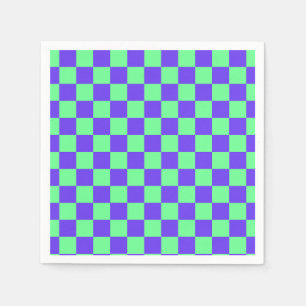 Serviette En Papier Motif à carreaux violet et vert