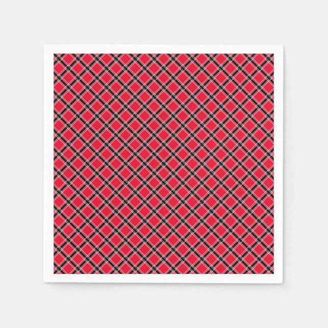 Serviette En Papier Motif à damiers coloré dans une cage oblique (Devant)