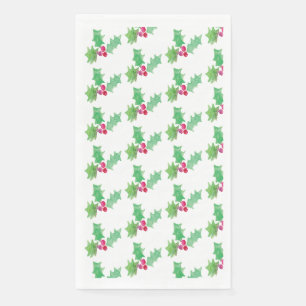 Serviette En Papier Motif à Noël à l'aquarelle de baie peint à la main