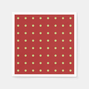 Serviette En Papier Motif à pois rouge et doré