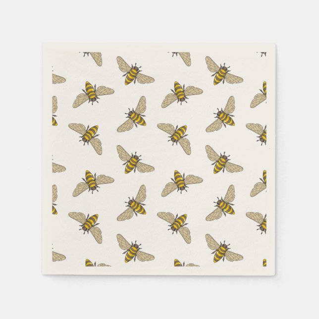 Serviette En Papier Motif abeilles (Devant)