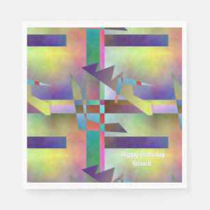 Serviette En Papier Motif Abstrait Adulte Tout Âge Fête d'Anniversaire