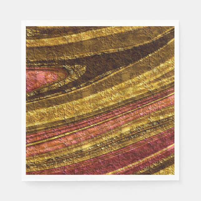 Serviette En Papier motif Abstrait, brun et jaune, texture, rouge (Devant)