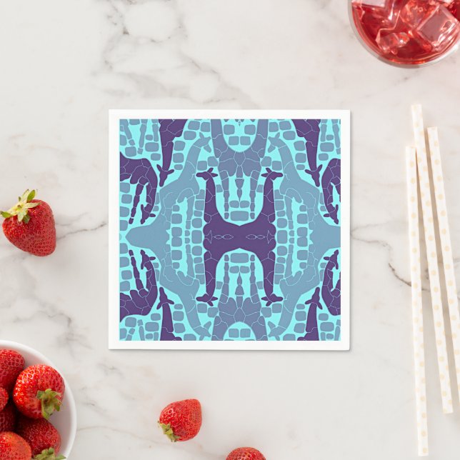 Serviette En Papier Motif Abstrait Giraffe (En situation)