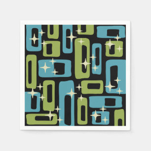 Serviette En Papier Motif Abstrait moderne du milieu du siècle