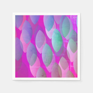 Serviette En Papier Motif Abstrait moderne   Magenta Purple Rose Turqu