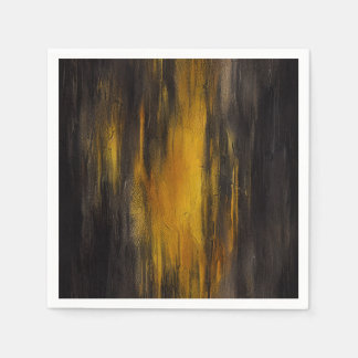 Serviette En Papier Motif Abstrait noir et or
