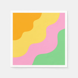 Serviette En Papier Motif Abstrait Pastel