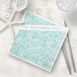 Serviette En Papier Motif Abstrait turquoise Snowflake #10 ID1009