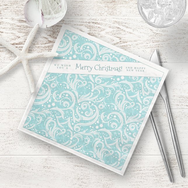 Serviette En Papier Motif Abstrait turquoise Snowflake #10 ID1009 (Créateur téléchargé)