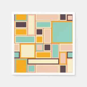 Serviette En Papier Motif abstrait vibrant avec des rectangles