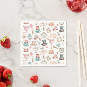 Serviette En Papier Motif Alice aquarelle