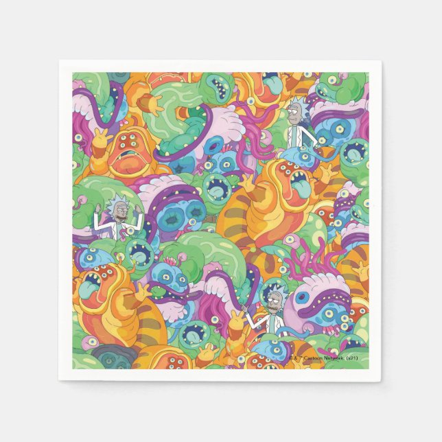 Serviette En Papier Motif Alien du parti Rick Apocalypse (Devant)