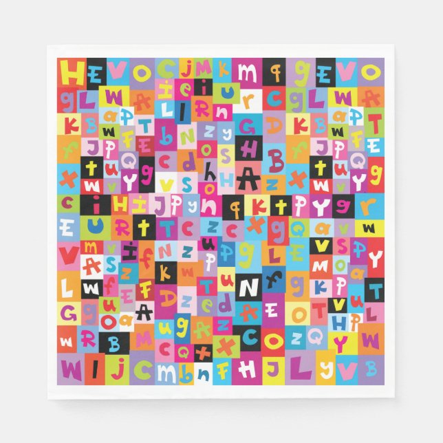 Serviette En Papier Motif Alphabet Jumble (Devant)