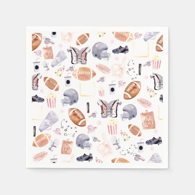 Serviette En Papier Motif américain de football (Devant)
