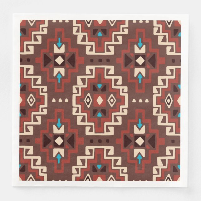 Serviette En Papier Motif amérindien (Devant)