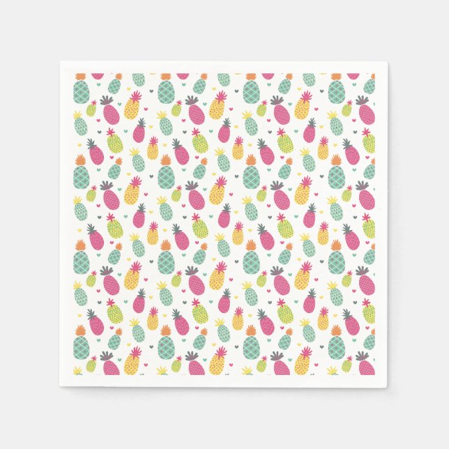 Serviette En Papier Motif amusant ananas (Devant)