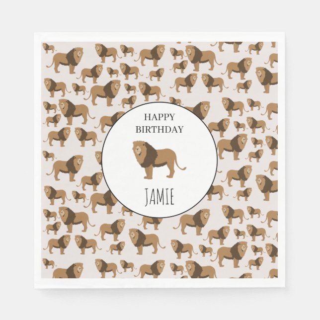 Serviette En Papier Motif animal de la jungle personnalisée (Devant)