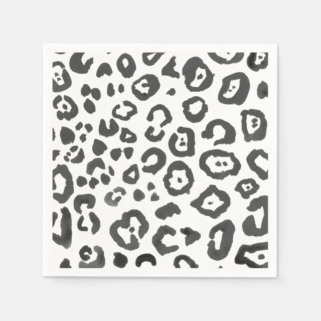 Serviette En Papier Motif animal Empreinte de léopard (Devant)